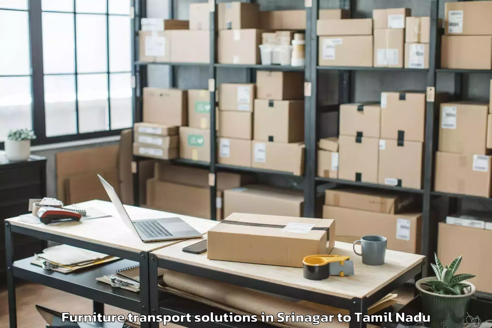 Hassle-Free Srinagar to Karumbakkam Furniture Transport Solutions